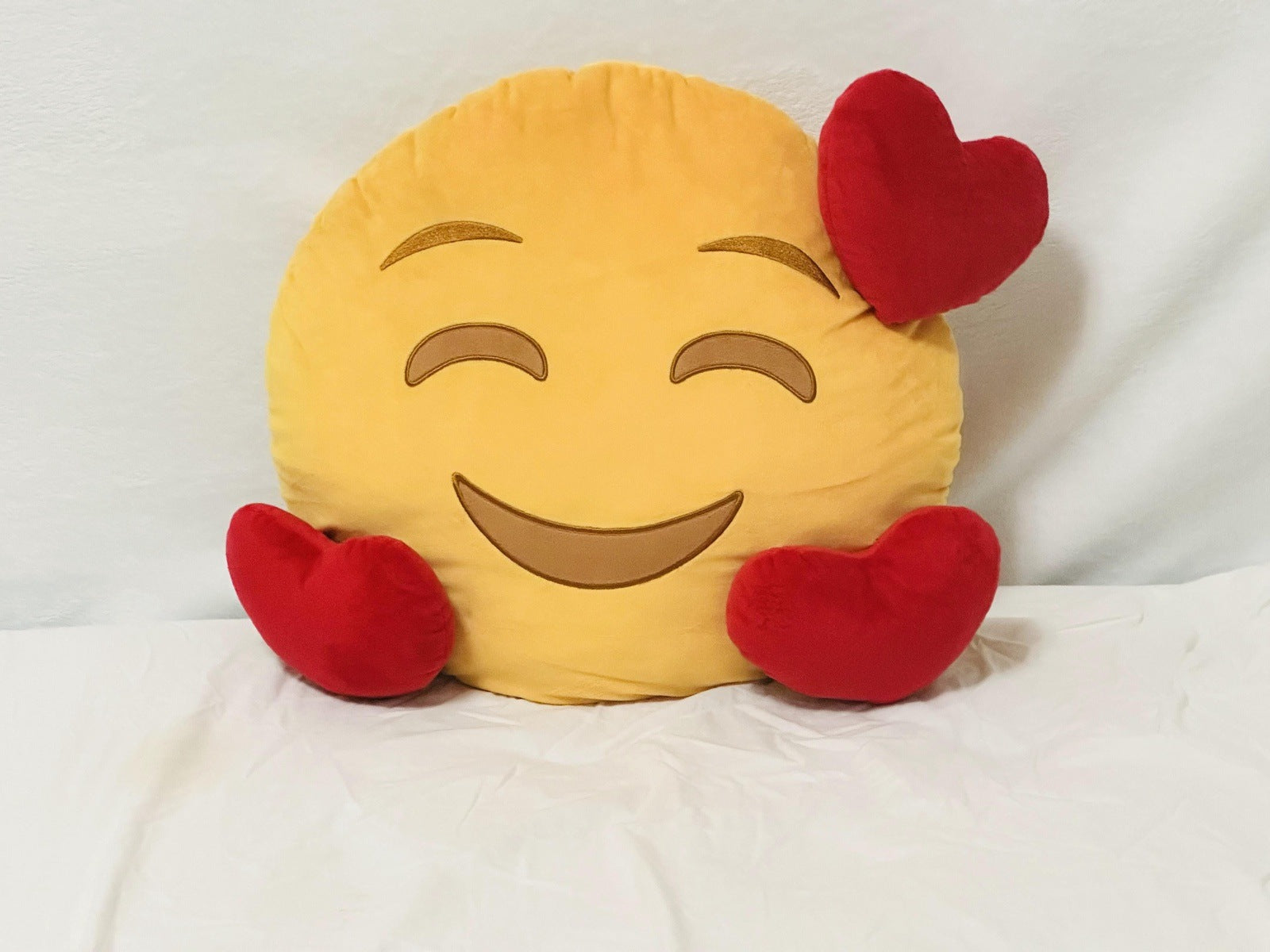 Smiling Face With Hearts Pillow – DelightfulGiftsForYou
